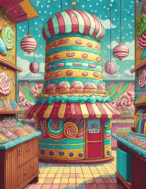 Premium AI Image | A candy store illustration