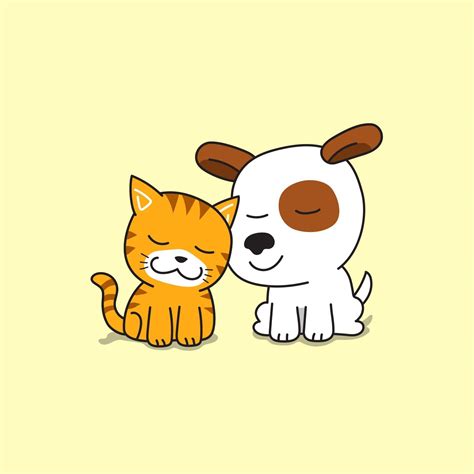 vector de personaje de dibujos animados lindo gato y perro 2245753 ...