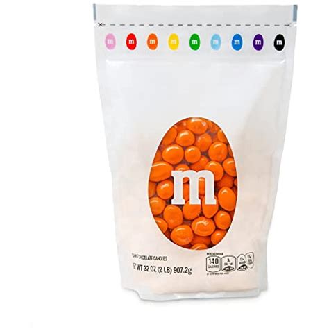 M&M’S Peanut Orange Chocolate Candy - 2Lbs Of Bulk Candy In Resealable Pack For Candy Buffet ...