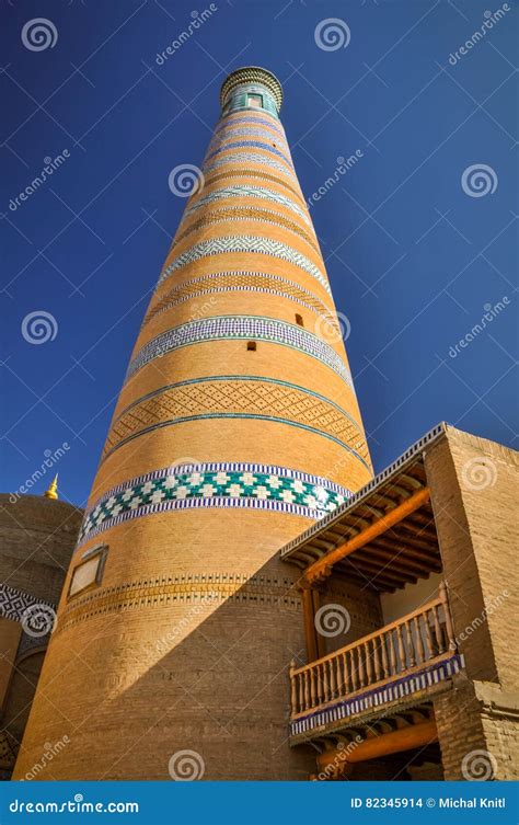 High tower in Khiva stock photo. Image of khiva, tower - 82345914