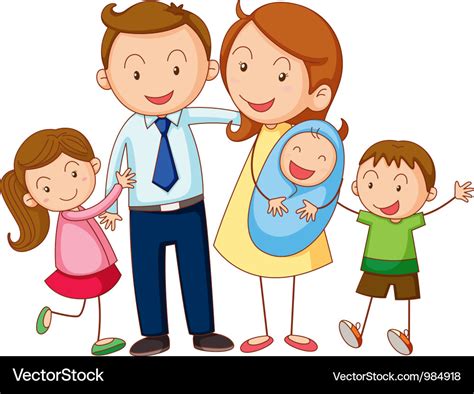 Cartoon family portrait Royalty Free Vector Image