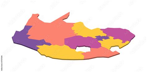 South Africa political map of administrative divisions - provinces. Isometric 3D blank vector ...