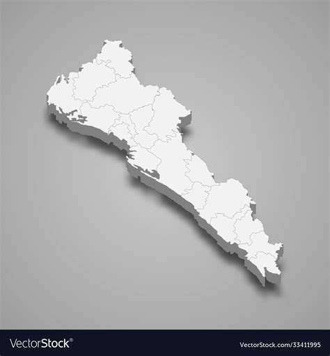 3d map sinaloa is a state mexico Royalty Free Vector Image