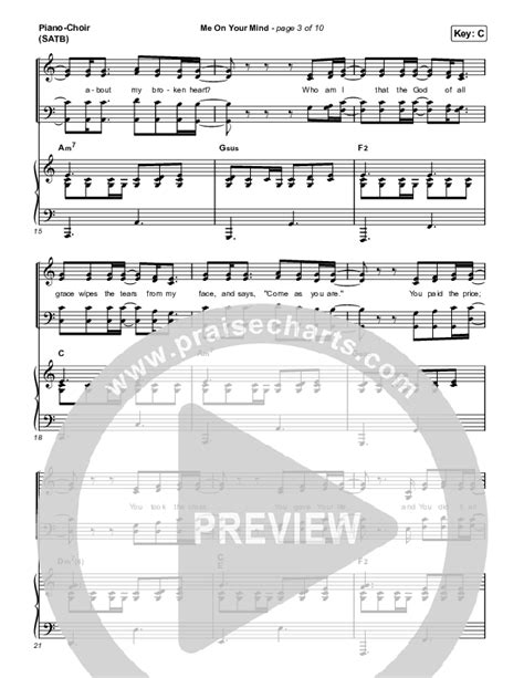 Me On Your Mind Sheet Music PDF (Matthew West) - PraiseCharts