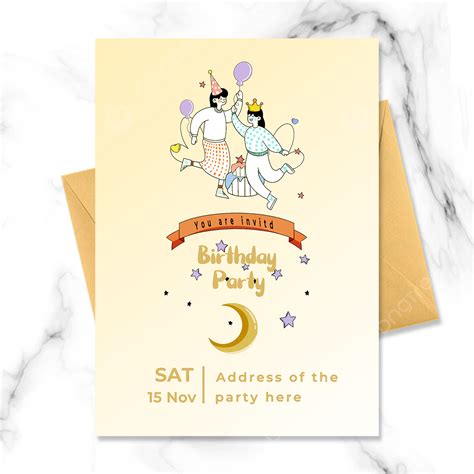 Birthday Party Cartoon Style Invitation Template Download on Pngtree