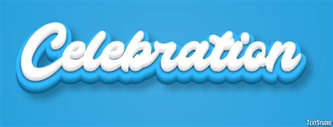 Celebration | Blue 3D | Text Effect Generator