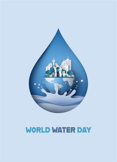 World and city in water drop. World water day concept 2076978 Vector Art at Vecteezy