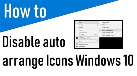 Disable auto arrange icons Windows 10 Tutorials, Desktop Icons, Small Icons, Nvidia, Disability ...