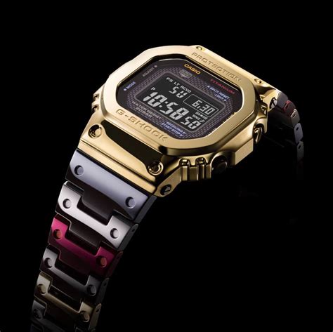 G-Shock GMW-B5000TR-9 with TranTixxii titanium alloy, mirror finish, gold ion plating, and ...