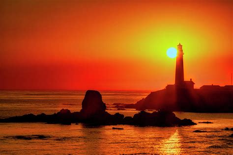 Sunset Behind Pigeon Point Lighthouse Photograph by Garry Gay - Pixels