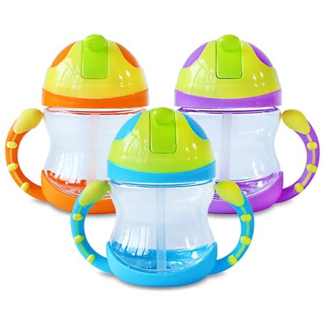 220ml Baby Kids Straw Cup with Handles Child Bottle Sippy Cups Children Learn Drinking Water ...