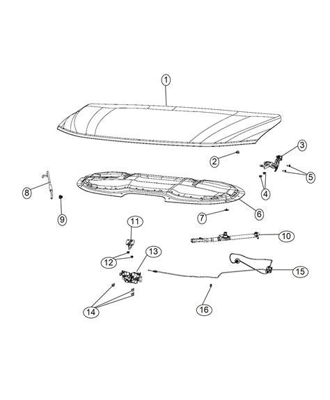 Chrysler Pacifica Hood. Body, related, release, st - 68185639AC | Jeep ...