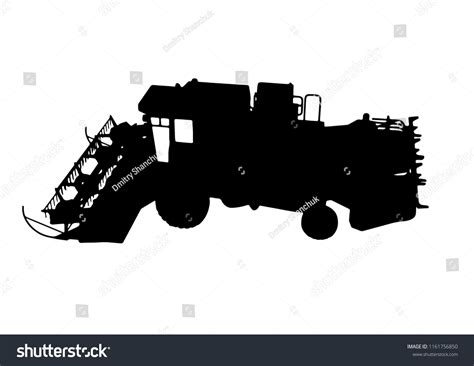 Silhouette Combine Harvester Vector Stock Vector (Royalty Free) 1161756850 | Shutterstock