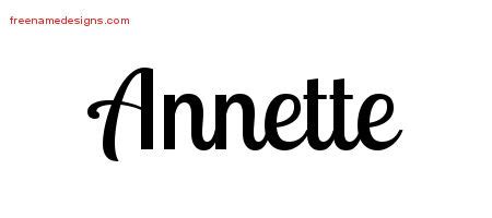 Handwritten Name Tattoo Designs Annette Free Download - Free Name Designs