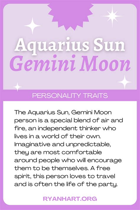 Aquarius Sun Gemini Moon Personality Traits | Ryan Hart