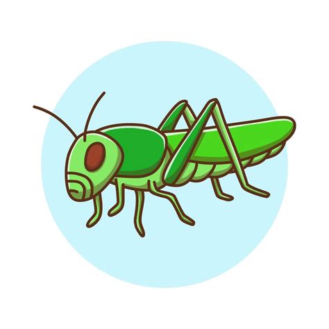 Grasshopper Kids Drawing Cartoon. Insect Fly Mascot Vector Illustration. Zoo Animal Cute ...