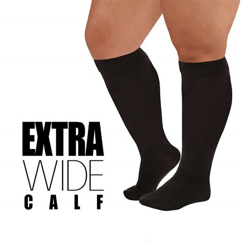 7XL Mojo Compression Socks 20-30mmHg for Extra Wide Calf - Lymphedema & Bariatric Opaque Knee-Hi ...