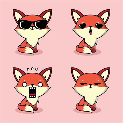 vector illustration of cute fox emoji 12981285 Vector Art at Vecteezy