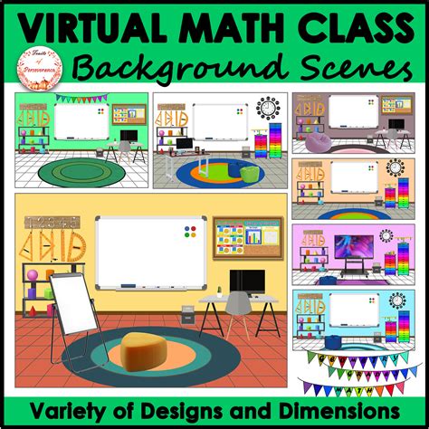 Virtual Math Classroom Background Scenes | School Rooms Clipart | Made ...