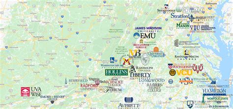 Colleges In Virginia Map Virginia Map Map Virginia | Virginia Map