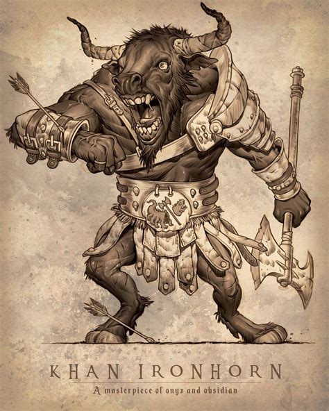 [OC] A minotaur barbarian for your viewing pleasure! : characterdrawing Rpg Character, Character ...