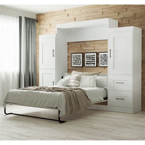 Bestar Edge Murphy Bed with 2 Storage Units - Queen | Hayneedle