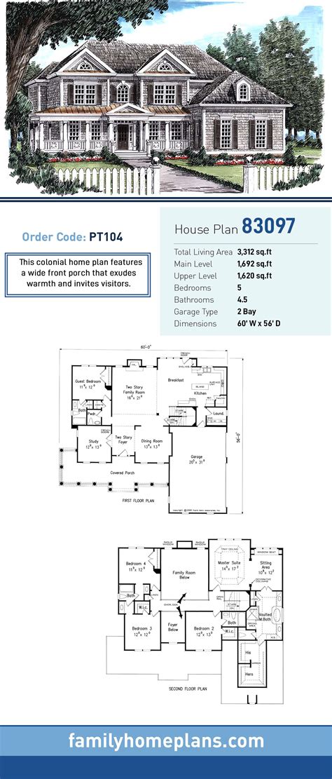 Plan 83097 | Traditional Home Floor Plans | Colonial house plans, Southern house plans, New ...