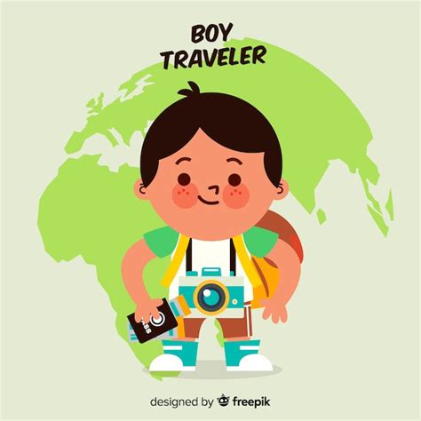 Free Vector | Boy traveler