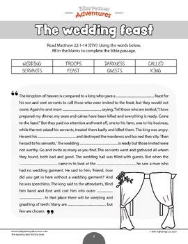 Bible Parable: The Wedding Feast by Bible Pathway Adventures Classroom