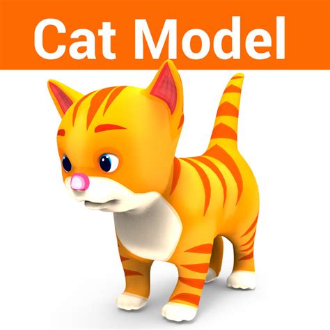 Cute cartoon cat 3D model - TurboSquid 1220740