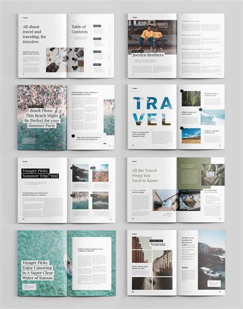 Magazine Template InDesign. 20 Pages, A4 and US Letter size | Book ...