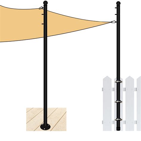 Wskvlcg Sun Shade Sail Poles Kit, Sail Pole with Two Additional ...