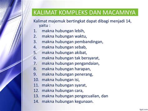 KALIMAT KOMPLEKS BAHASA INDONESIA - ppt download