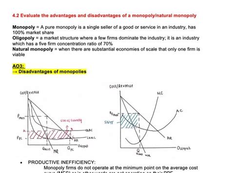 Q) Evaluate the advantages and disadvantages of a monopoly/natural ...