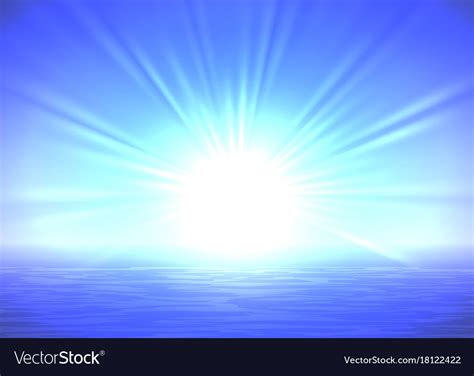 Abstract blue sunrise background Royalty Free Vector Image