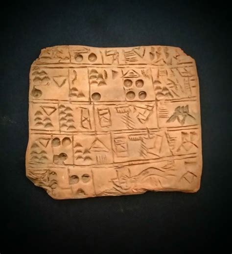 early sumer writing, Sumerian numbering (10''9.5''1''cm)replica