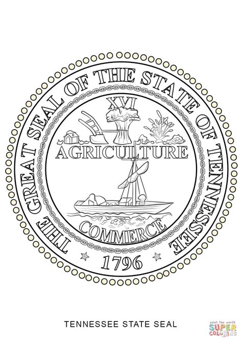 Tennessee State Seal coloring page | Free Printable Coloring Pages