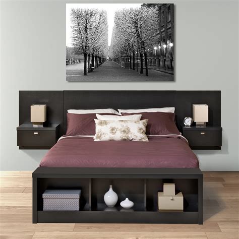 Series 9 Designer Floating Queen Headboard with Nightstands by Prepac