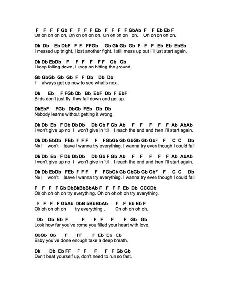 Try Everything Lyrics Printable - Printable Word Searches