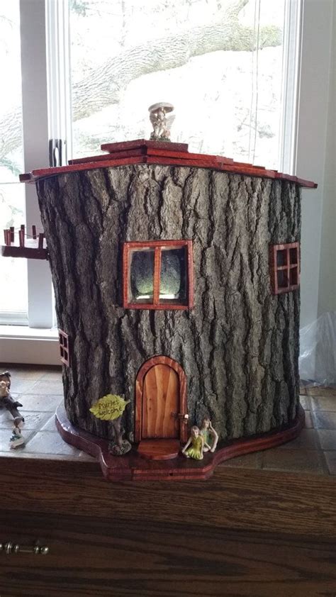 Fairy House - Hand Made from Hollow Log | Fairy house, Fairy garden, Mini fairy garden