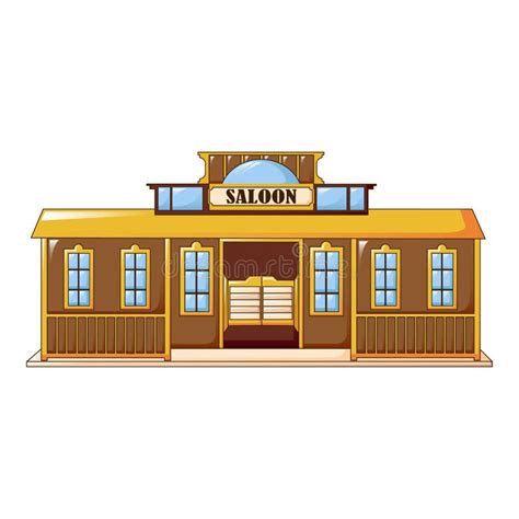 Saloon Building Icon, Cartoon Style Stock Vector - Illustration of isolated, frame: 156332178