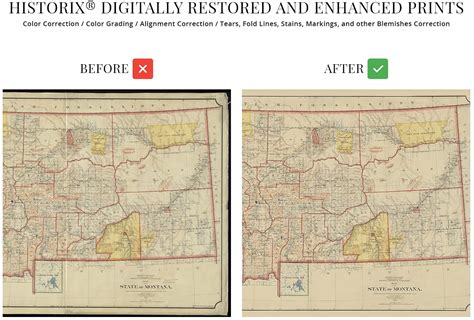 Buy HISTORIX Vintage 1897 Montana Map Poster - 24x36 Inch Vintage ...