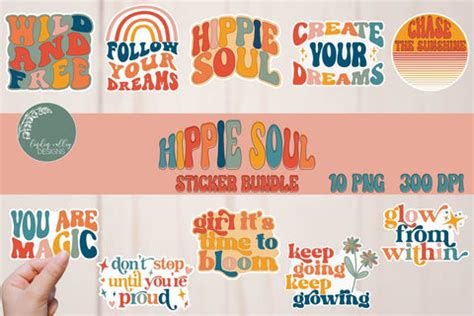 Hippie Soul Sticker Bundle-Retro Stickers PNG-Sticker PNG - So Fontsy