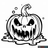 Melting Jack O Lantern Coloring Page  Easy Drawing Guides sketch template