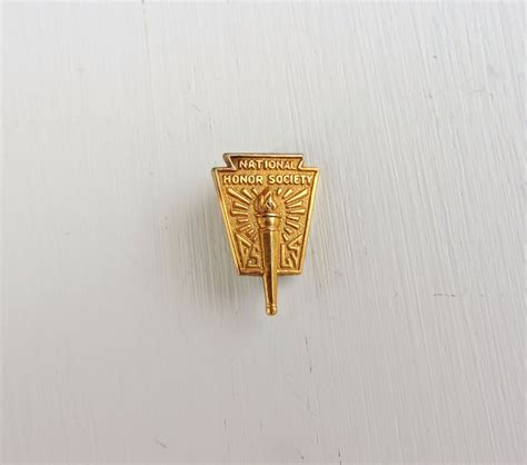 Vintage National Honor Society Pin, Gold Filled NHS Lapel Pin ...