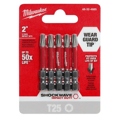 Milwaukee SHOCKWAVE 2 inch Power Bit Torx T25 (5 Pack) - Columbia Safety and Supply