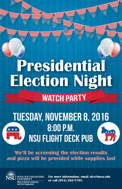 Presidential Election Night Watch Party (Nov. 8) – NSU SharkFINS