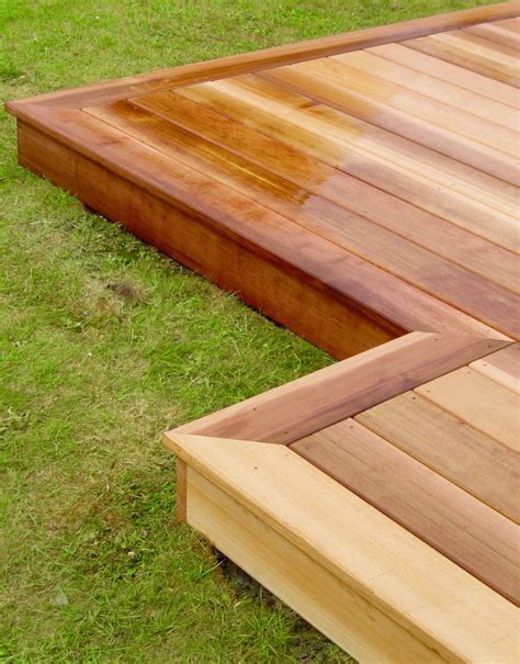 Cedar wood garden decking