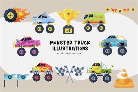 Monster Truck Illustrations