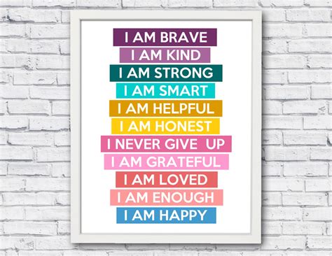 Kids Positive Affirmation Print, Mindfulness, Kids Wall Art,affirmation ...